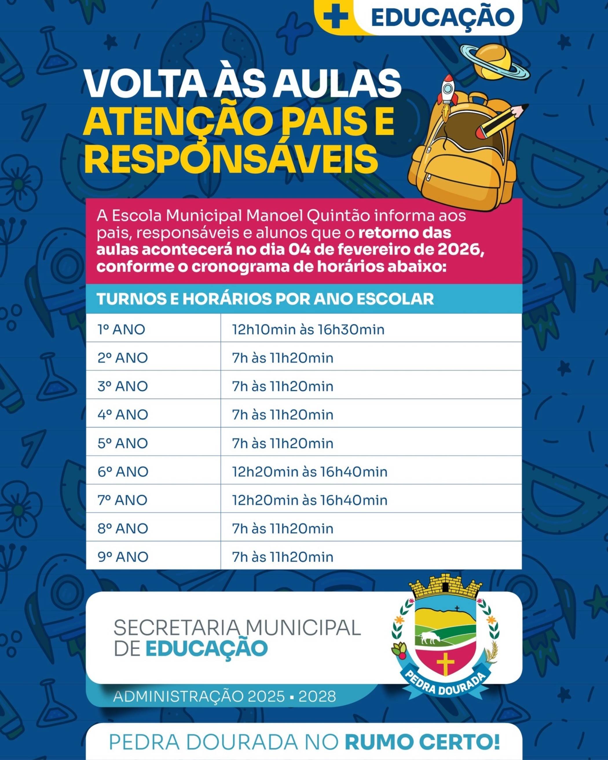 Volta às aulas! Atenção pais e responsáveis (Escola M. Manuel Quintão)